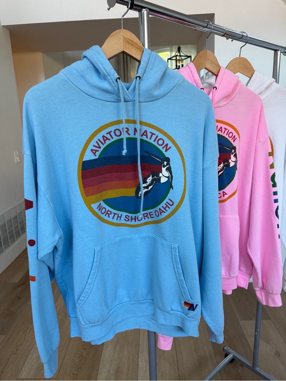 AVIATOR NATION NORTH SHORE RELAXED PULLOVER HOODIE -BLUE